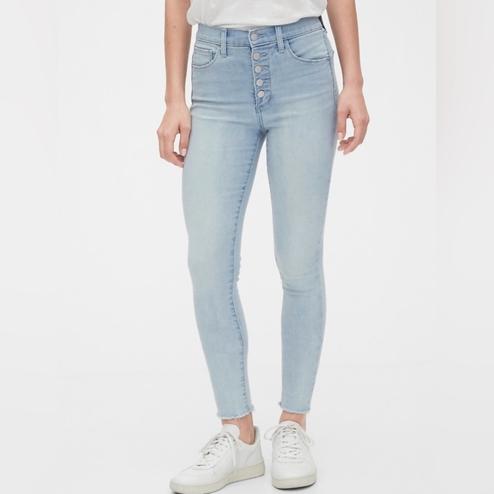 Gap High-rise favorite jeggings button-fly high stretch denim jeans size 8/29